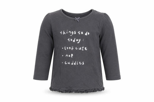 Front view of George Baby Grey Basic T-Shirt, size 9-12, Months