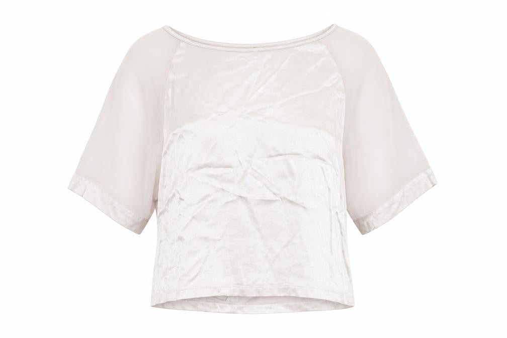 Front view of Papaya women’s silver basic blouse, size UK 10