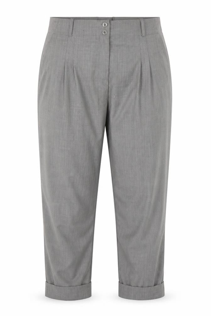 AMARANTO Womens Grey   Cropped Trousers Size 18 L20 in