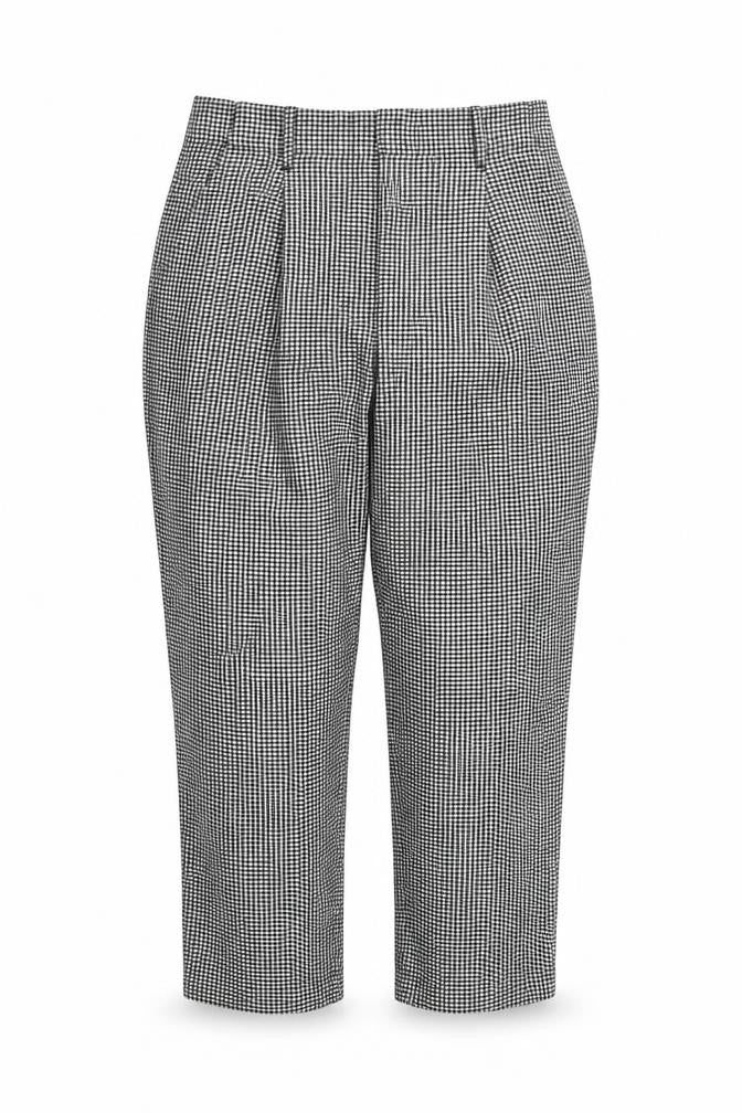 MNG Womens Black Check  Capri Trousers Size 8 L23 in