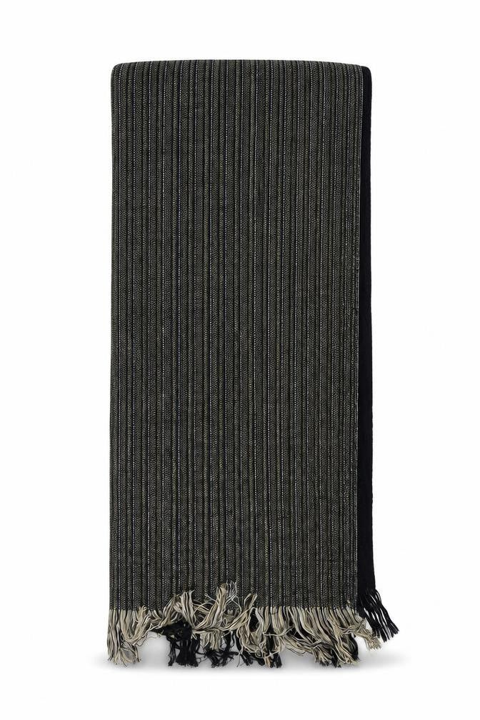 Front view of Preworn women’s black herringbone shawl/wrap