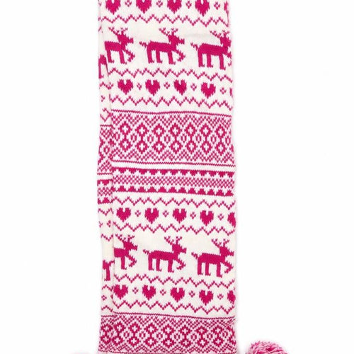 George Girls Pink Fair Isle  Scarf Scarves & Wraps Size Regular