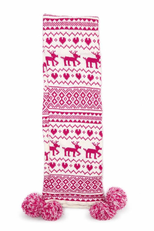 George Girls Pink Fair Isle  Scarf Scarves & Wraps Size Regular