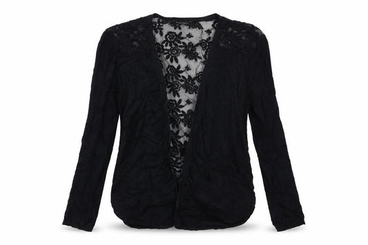 Front view of New Look women’s black cape jumper, size UK 14