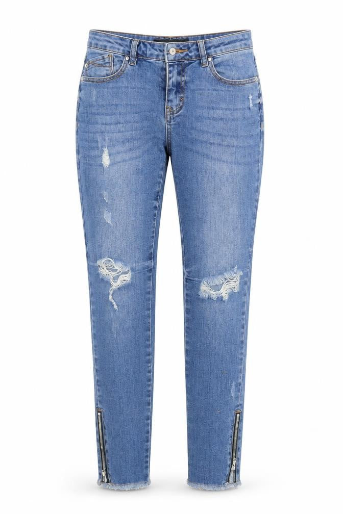 Ashley Mason Womens Blue  Denim Tapered Jeans Size S L27 in