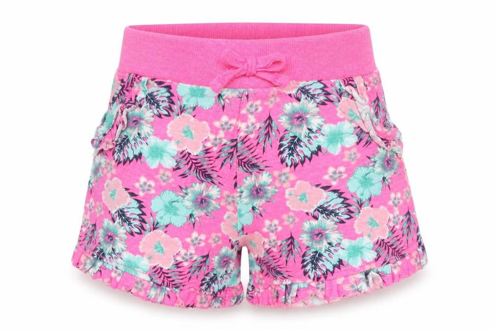 Primark Girls Pink Floral  Cargo Shorts Size 2-3 Years