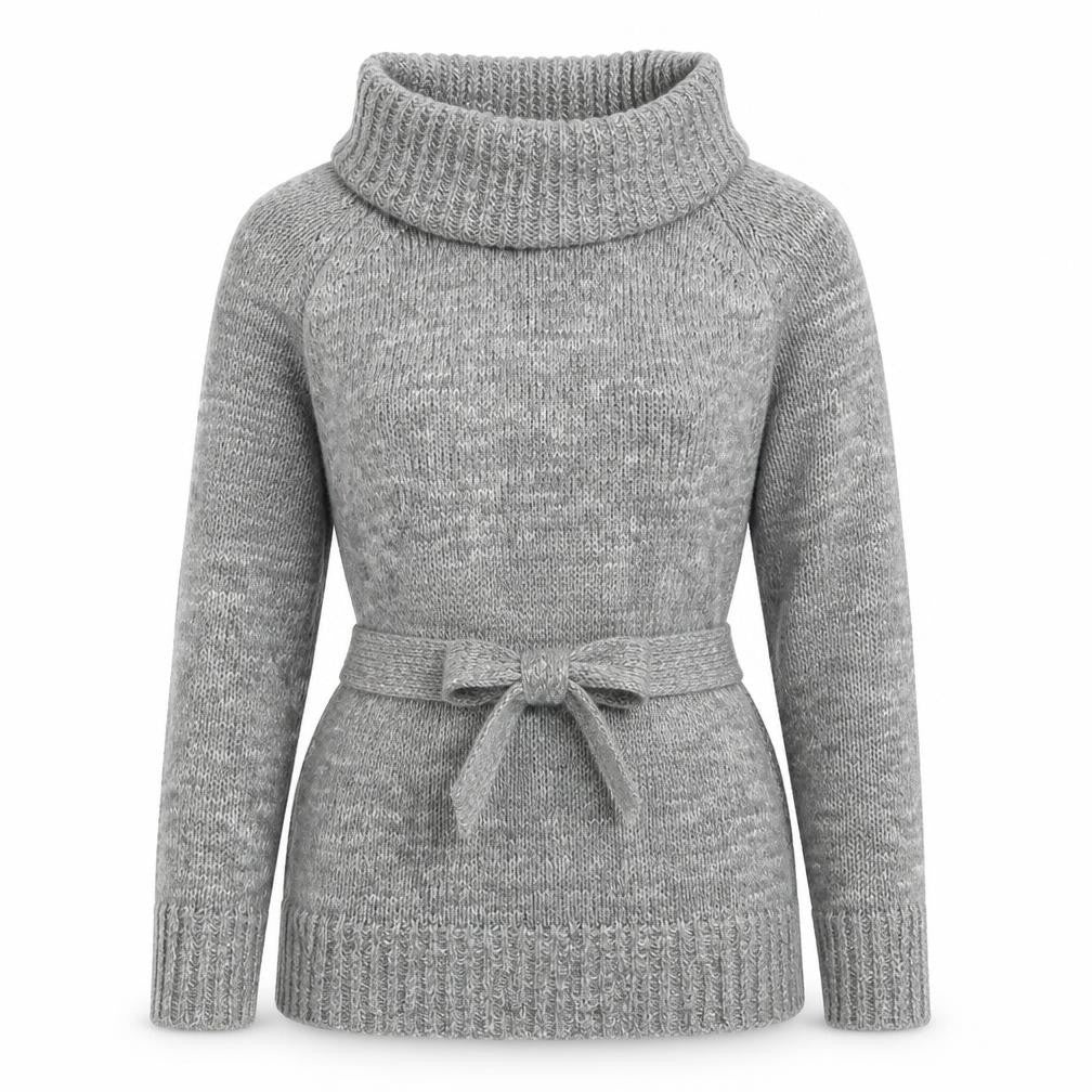 Front view of New Look women’s grey pullover sweatshirt, size UK 10