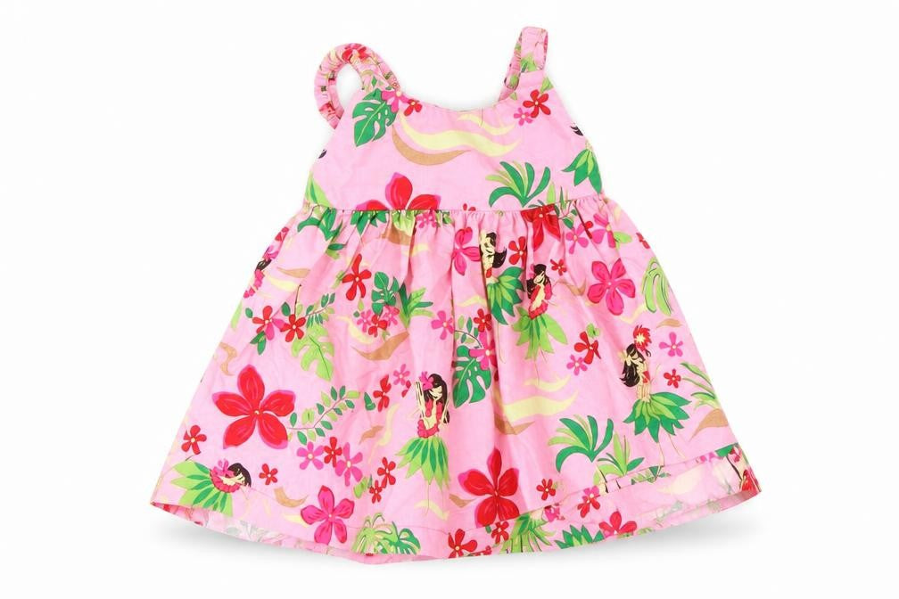Front view of RJC Pink Floral A-Line, size 12, Months