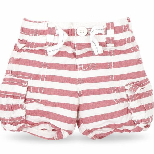 Nutmeg Baby Red Striped Denim Cropped Jeans Size 3-6 Months  - tie up