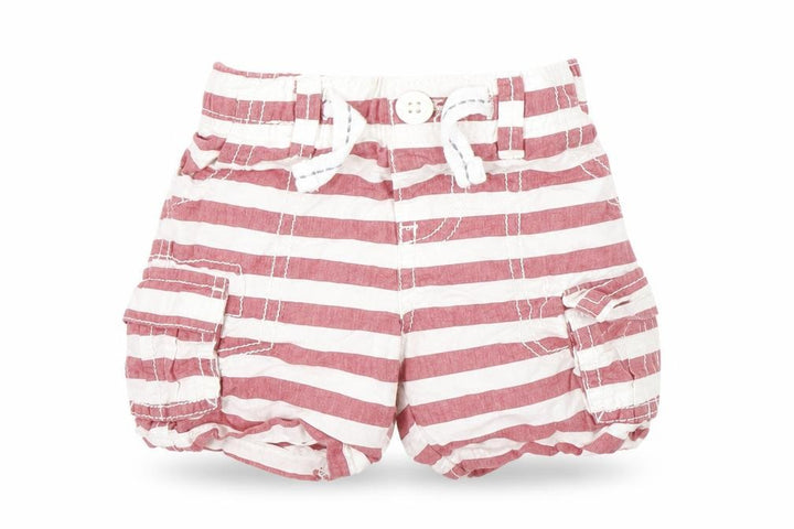 Nutmeg Baby Red Striped Denim Cropped Jeans Size 3-6 Months - tie up