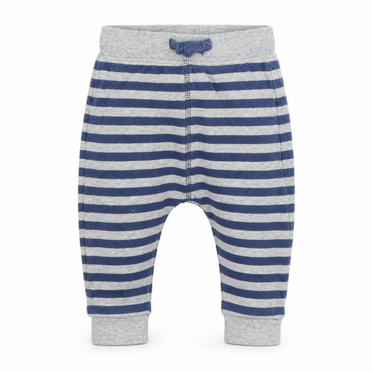 Front view of Marks & Spencer Blue Striped Babydoll Lounge Pants, size 6-9, Months