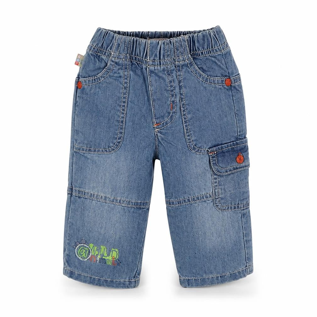 Boboli Girls Blue  Denim Cargo Jeans Size 6-9 Months