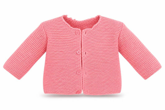 Front view of Marks & Spencer girls’ pink cardigan jumper, size 0-3, months