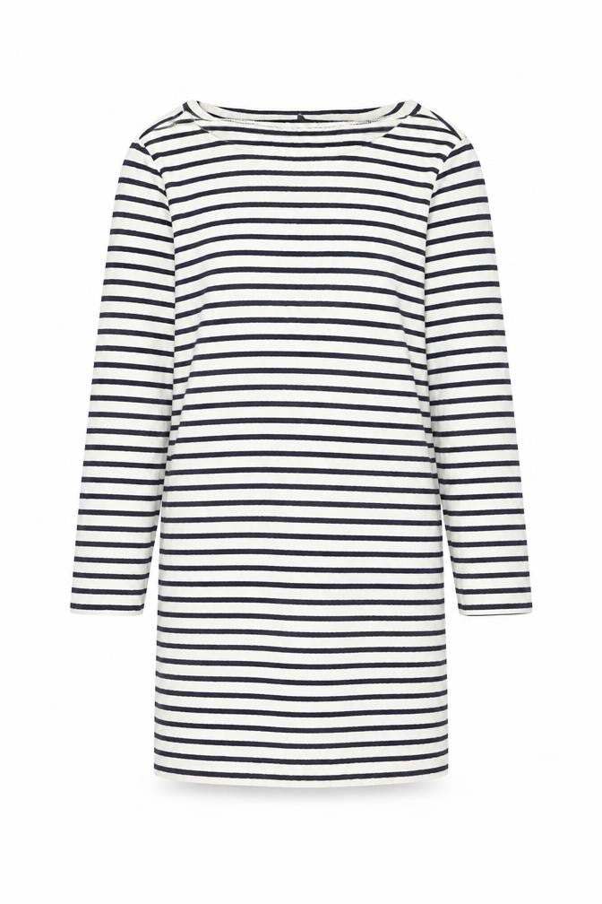 Front view of UNI women’s white striped jumper, size XS