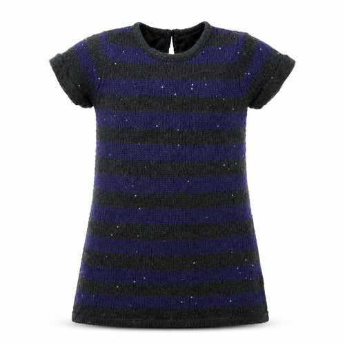 John Lewis Girls Grey Striped  A-Line  Size 5 Years