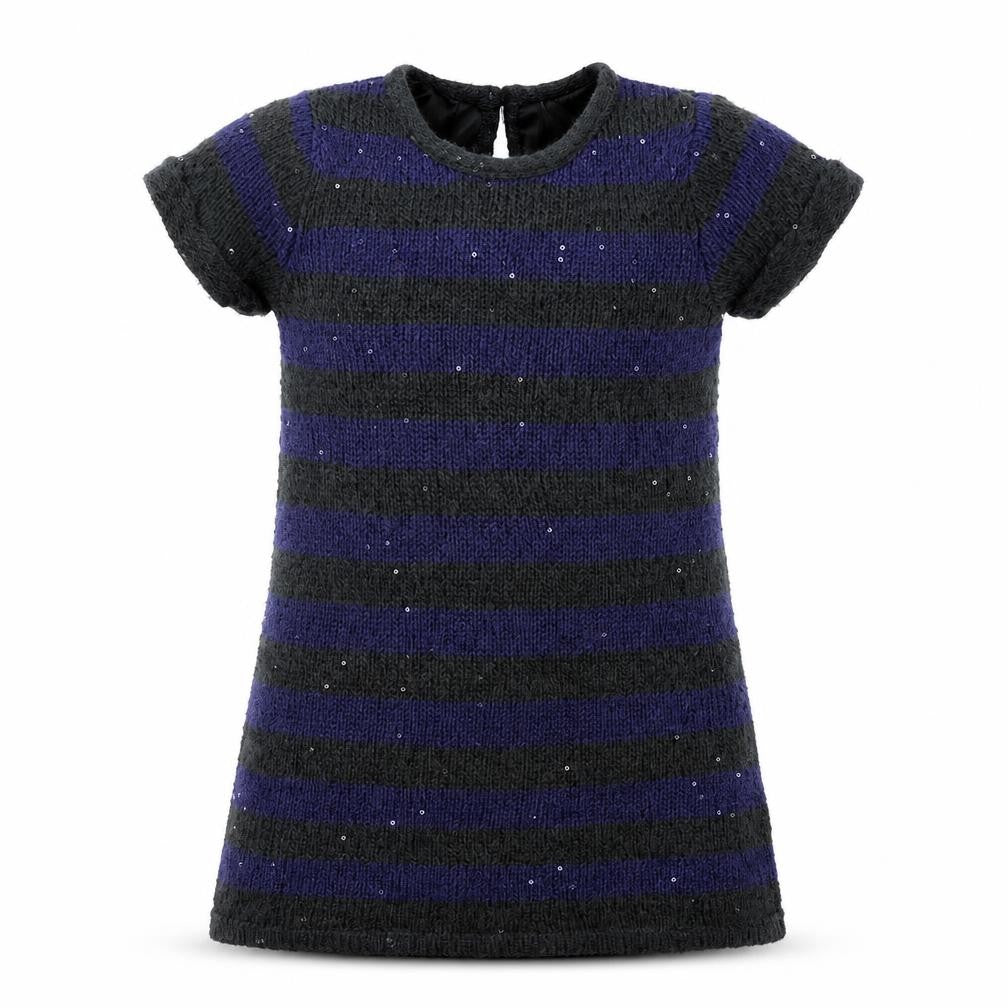 John Lewis Girls Grey Striped  A-Line  Size 5 Years