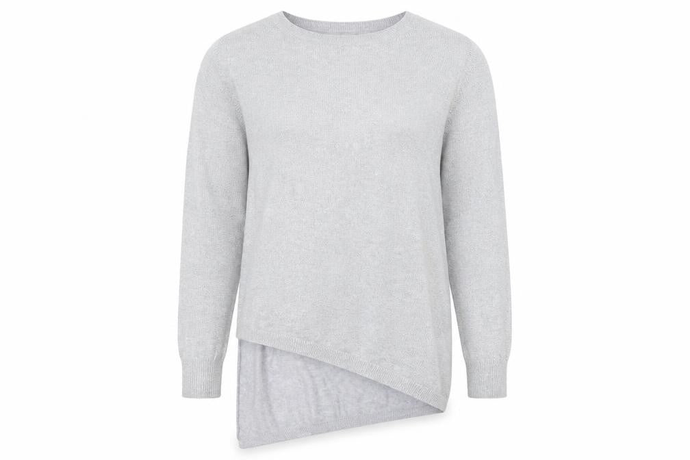 Front view of River Island women’s grey basic t-shirt, size UK 8