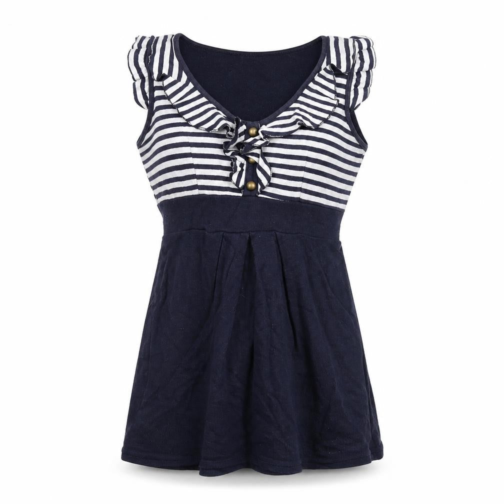 Front view of WalG women’s white striped a-line, size M