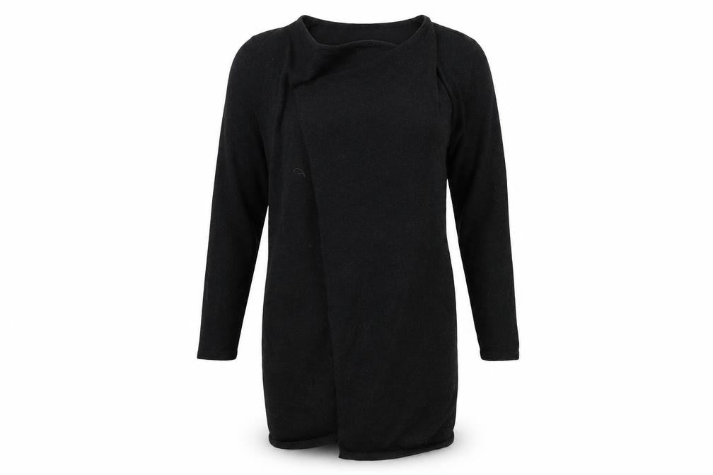 Front view of George women’s black wrap jumper, size UK 14