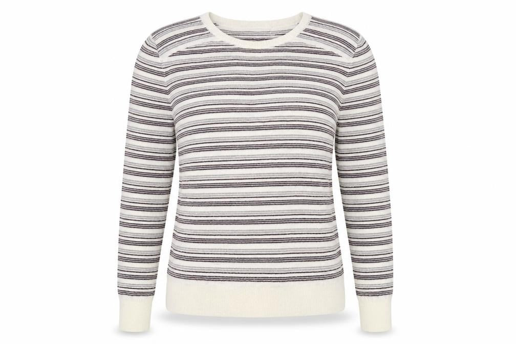 Next Womens White Striped  Pullover Jumper Size 12