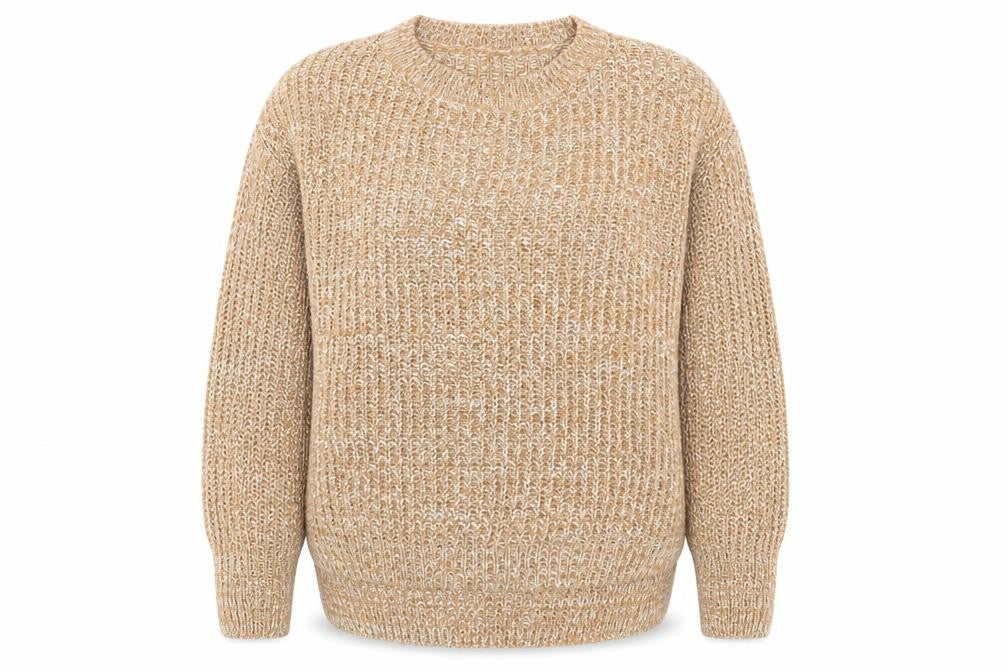 Front view of Preworn women’s orange knit jumper, size M