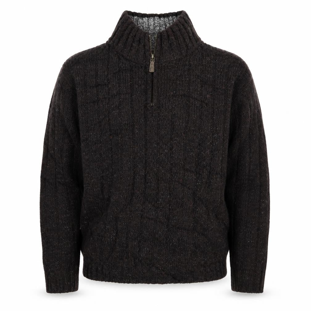 Front view of Marks & Spencer girls’ brown knit jumper, size M
