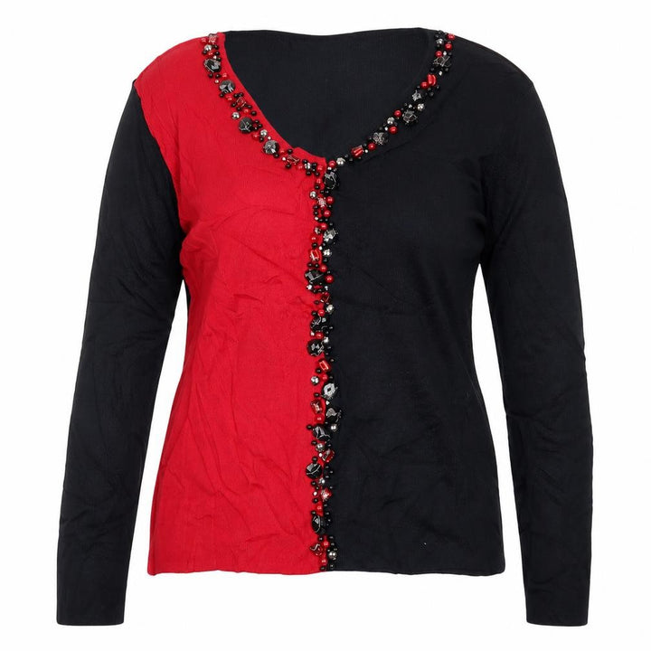 Roman Womens Red  Knit Pullover Jumper Size M  - Colour Block