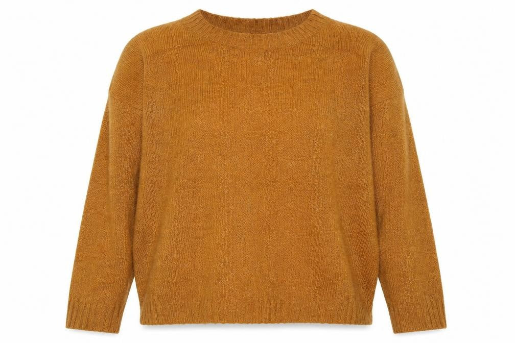 Front view of New Look women’s orange knit jumper, size S
