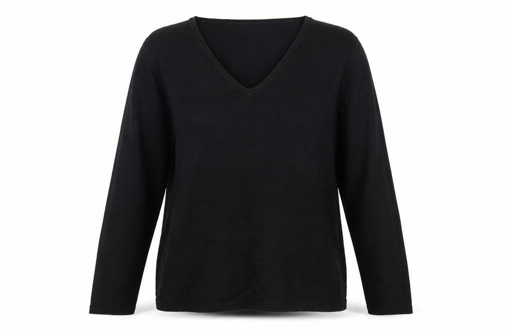 Front view of Matalan women’s black knit jumper, size UK 16
