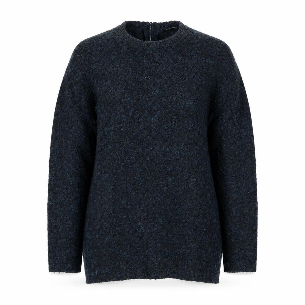 Front view of Topshop women’s blue knit jumper, size UK 10