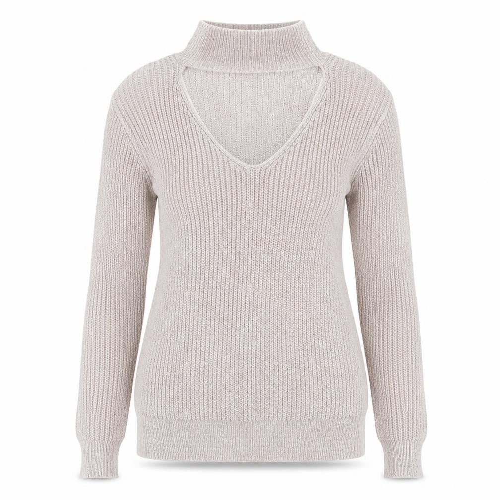 Front view of Quiz women’s pink knit jumper, size S