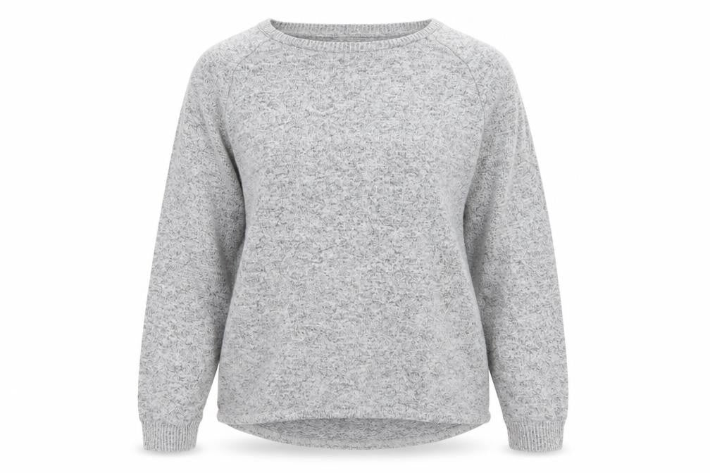 Front view of Primark women’s grey knit jumper, size UK 6