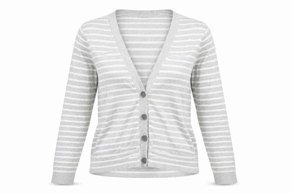 Gap Womens Grey Striped Knit Cardigan Jumper Size L