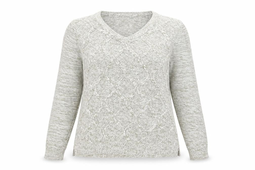 Front view of M&Co women’s green knit jumper, size UK 16