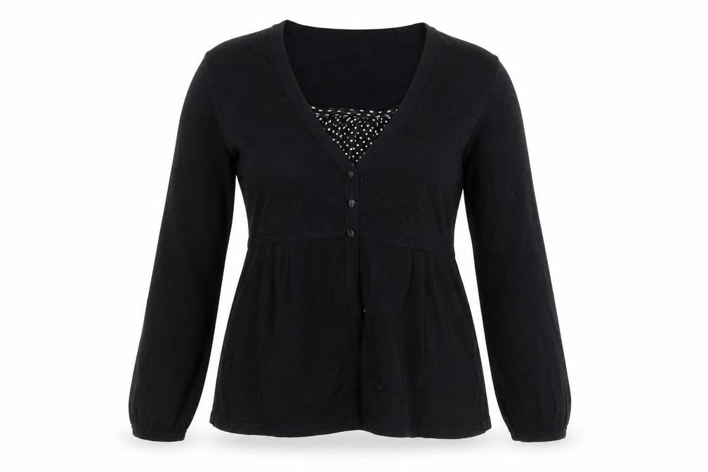 Front view of Marks & Spencer women’s black knit jumper, size UK 10
