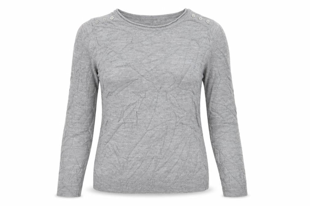 Front view of Atmosphere women’s grey knit jumper, size UK 8