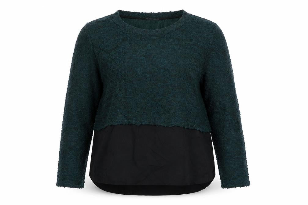 Front view of Next women’s green knit jumper, size UK 16