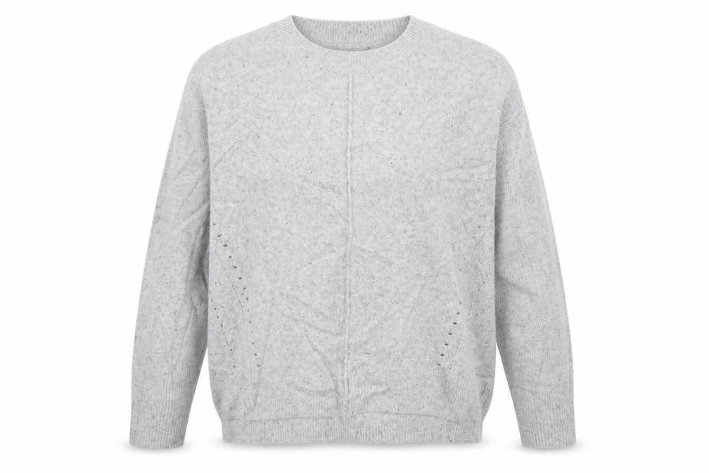 Front view of Topshop women’s grey knit jumper, size UK 6