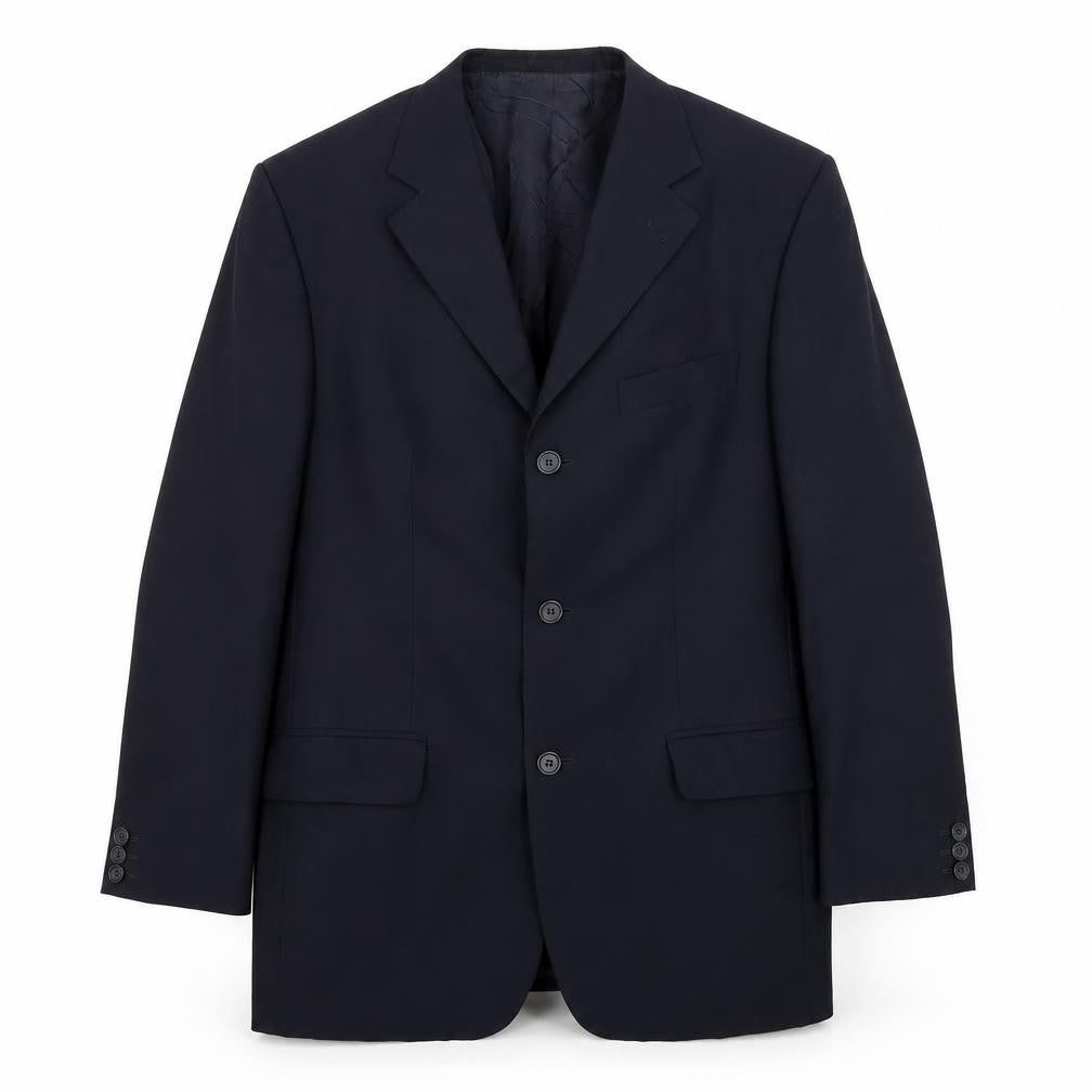 Front view of Ciro Citterio men’s blue jacket suit jacket, size M