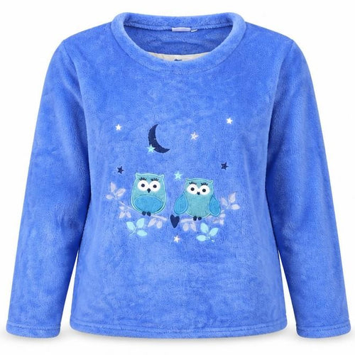 Damart Womens Blue  Fleece Top Pyjama Top Size S