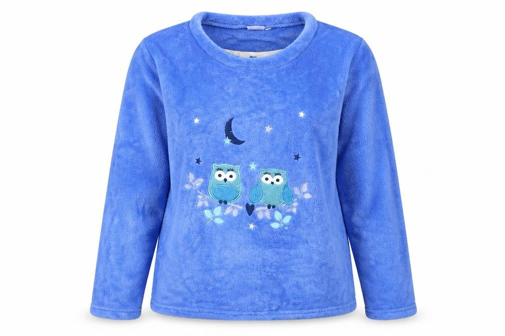 Damart Womens Blue  Fleece Top Pyjama Top Size S