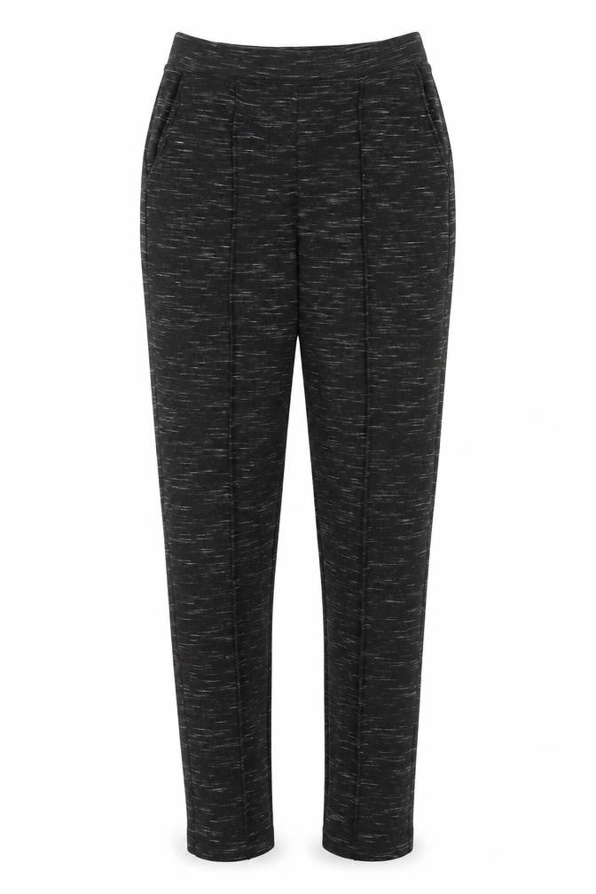Front view of Marks & Spencer women’s grey trousers, size UK 6, 27-inch leg