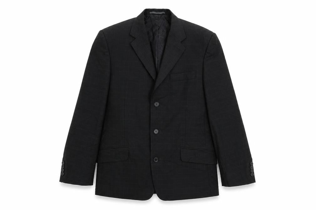 Next Mens Black Check  Jacket Suit Jacket Size 40
