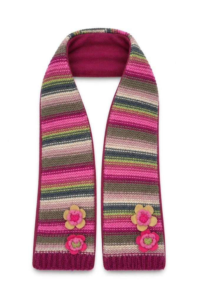 Monsoon Girls Pink Striped  Scarf Scarves & Wraps One Size