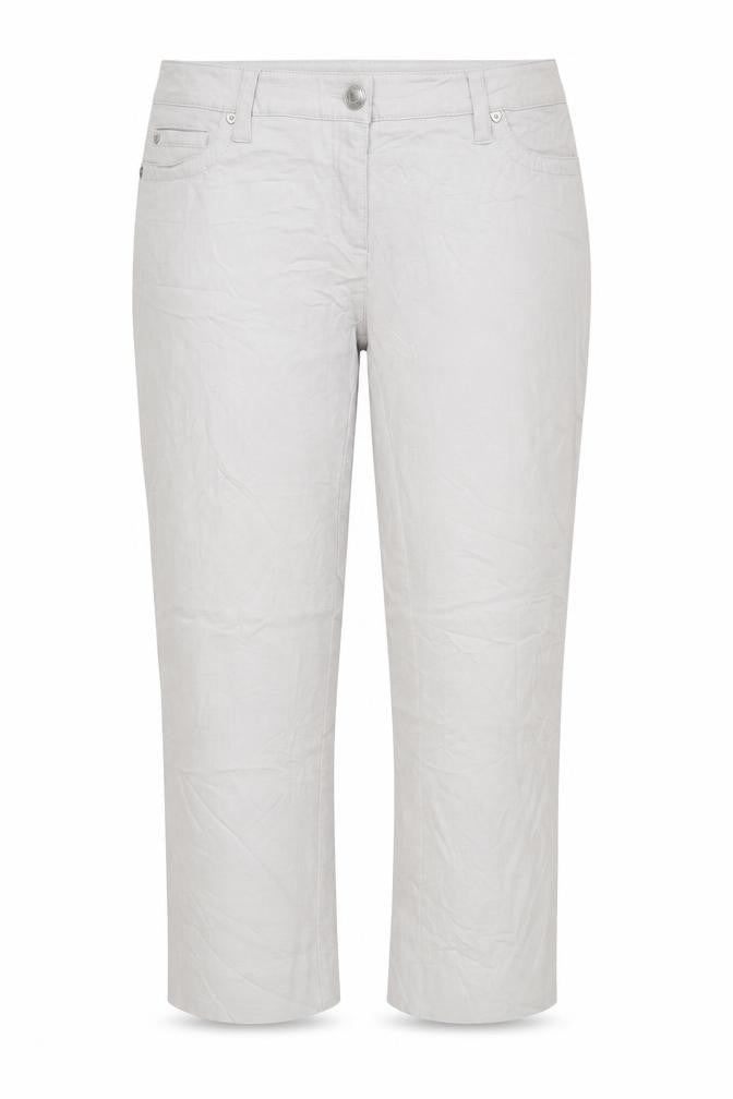 Front view of Zac & Rachel women’s grey trousers, size UK 8, 21-inch leg