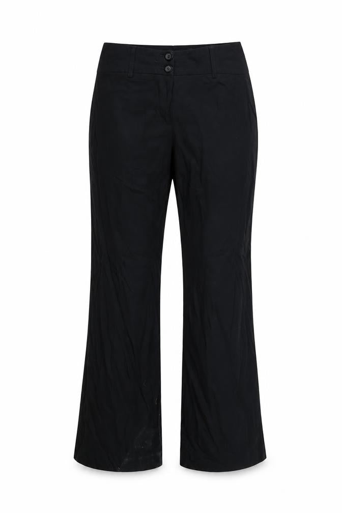 Front view of Next women’s black trousers, size UK 12, 31-inch leg