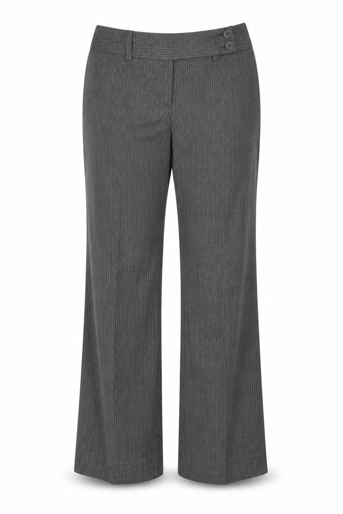 Marks and Spencer Womens Grey Striped  Trousers  Size 14 L29 in