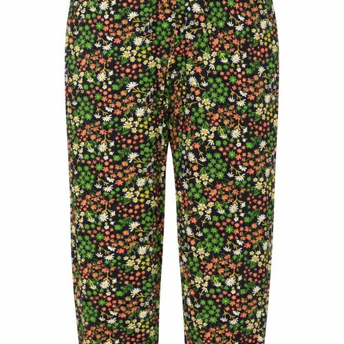 Preworn Womens Blue Floral Fleece Trousers  Size 30 in L29 in
