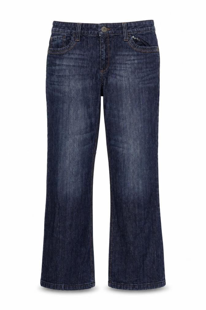 Front view of st Oliver women’s blue denim bootcut jeans, size UK 44, in, 27-inch leg