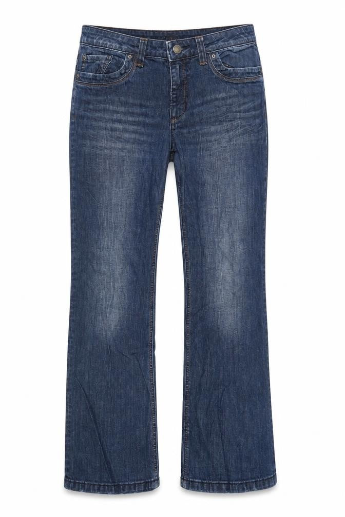 Front view of St Oliver women’s blue denim bootcut jeans, size UK 44, 27-inch leg